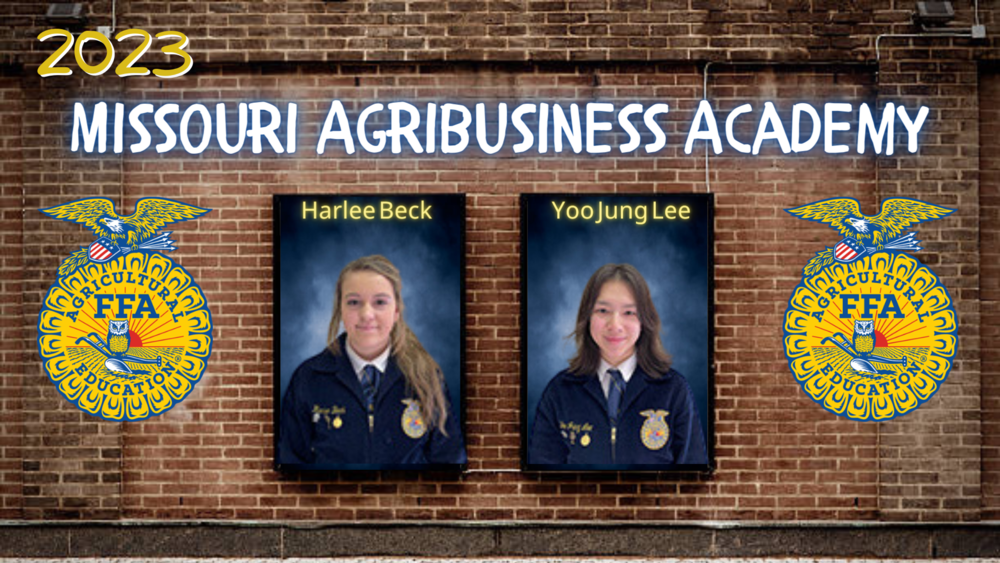 Two students pictures who were selected to attend Missouri Agribusiness Academy through FFA
