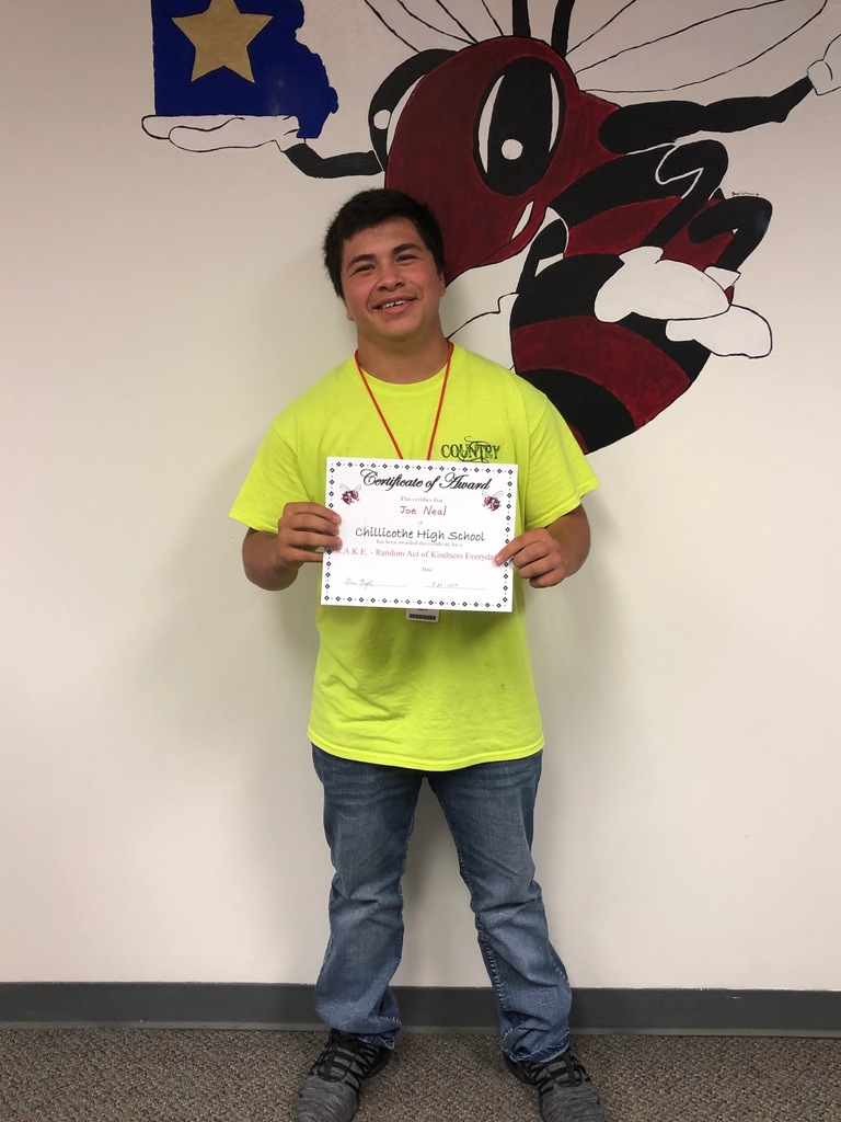 R.A.K.E recipient!  Thanks, Joe Neal, for making a difference at CHS!