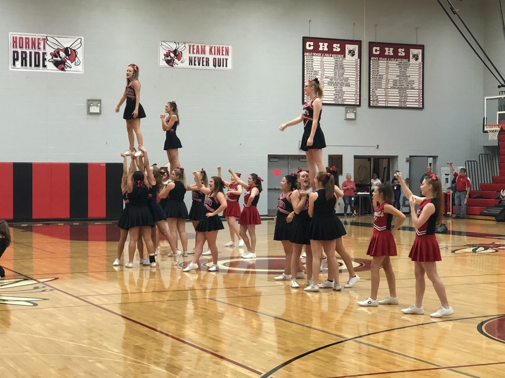 Hornets cheerleaders get students on their feet!